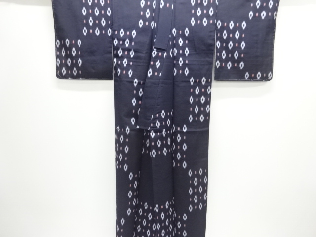  大正ロマン　抽象模様織り出しお召着物